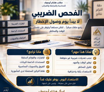 الفحص الضريبي لا يبدأ يوم وصول الإخطار - مكتب هشام أبوعوف