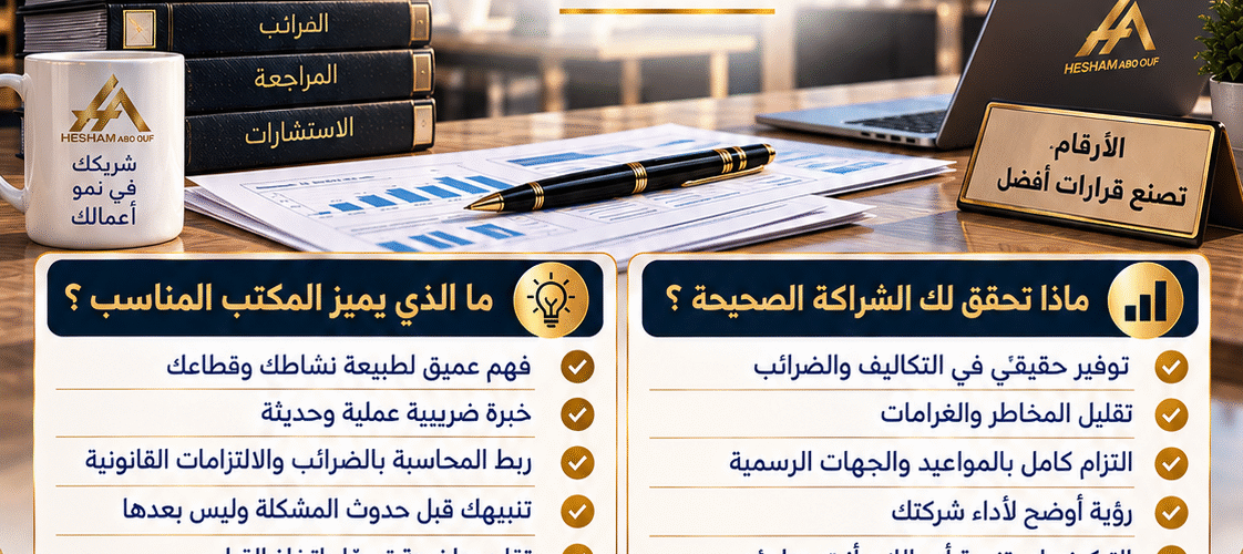 كيف تختار مكتب محاسبة لشركتك؟ مكتب هشام أبوعوف