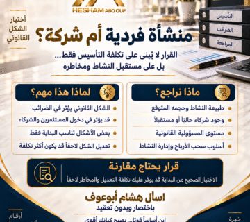 منشأة فردية أم شركة؟ اختيار الشكل القانوني الأنسب لنشاطك - مكتب هشام أبوعوف